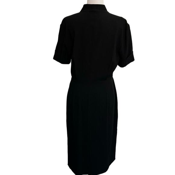 M.M.‎ Lafleur Dress Short Sleeve Cross Wrap Front Black Size 10 - Picture 2 of 13